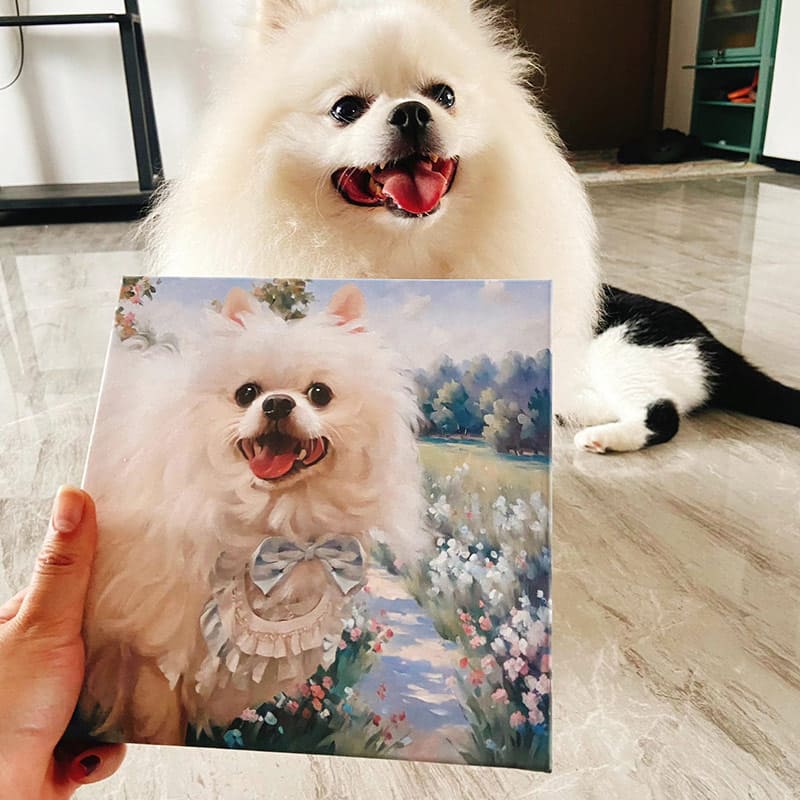 Hand-painted custom dog and cat portrait