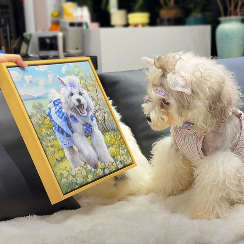 Hand-painted custom dog and cat portrait