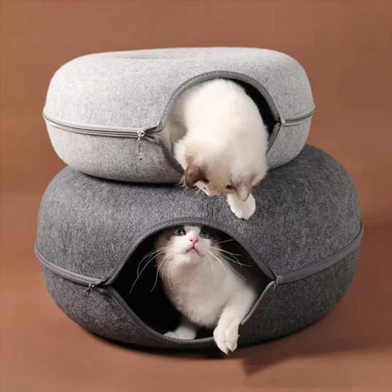 Cat Tunnel and Bed - Soft & Comfortable Pet Hideaway for Cats Lucky Pet