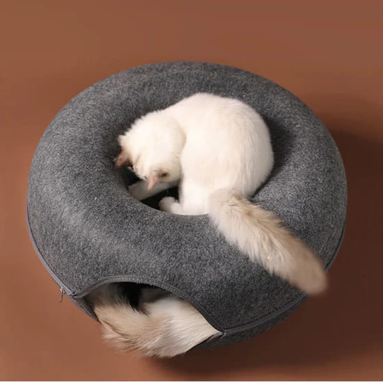 Cat Tunnel and Bed - Soft & Comfortable Pet Hideaway for Cats Lucky Pet