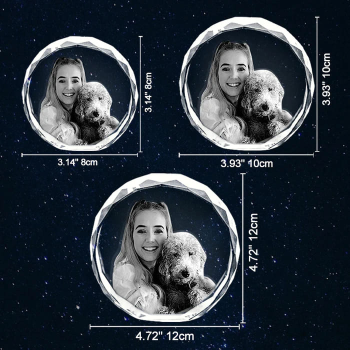 custom 3D crystal photo of tabby cat named Hani