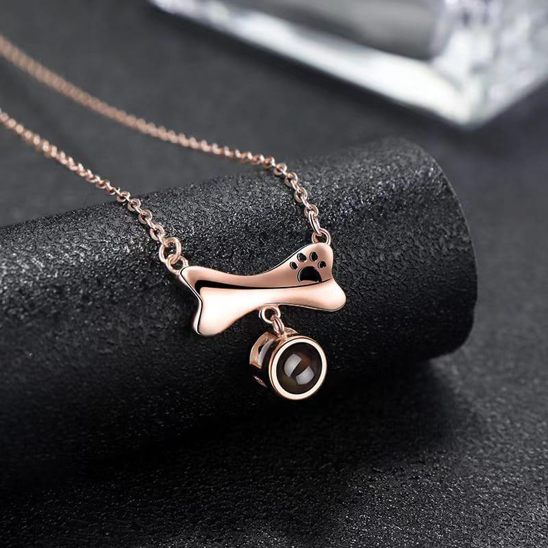 Custom Pet Photo Necklace – Personalized Pet Projection Pendant Lucky Pet