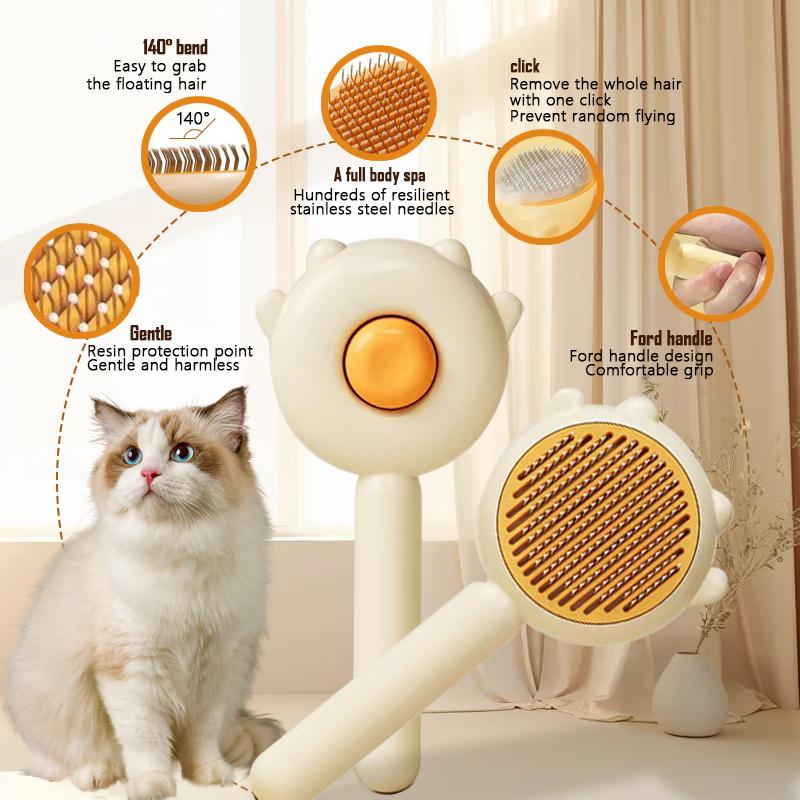 Self-Cleaning Pet Hair Brush - Effortless Grooming for Dogs and Cats Lucky Pet