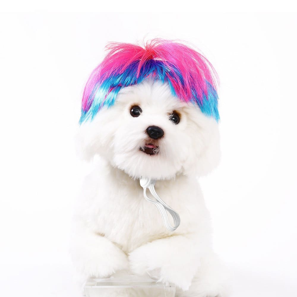 Funny Dog Cat Cosplay Wig, Pet Wigs for Halloween, Christmas, Parties, Festivals, Dog Wigs for Small Medium and Large Dogs