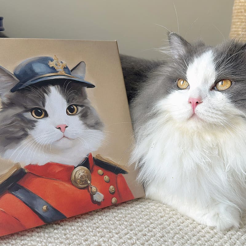 Hand-painted custom dog and cat portrait
