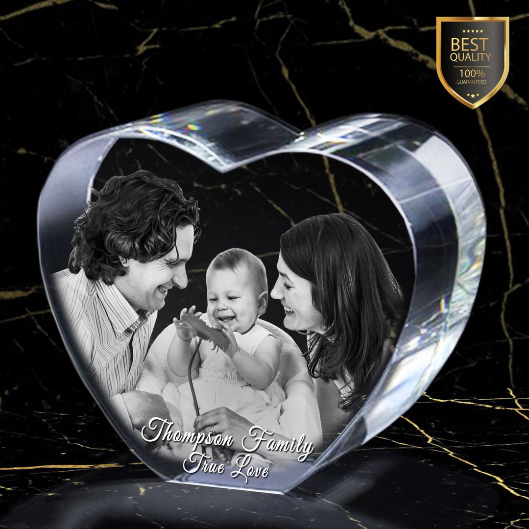 Custom Round Crystal Photo with Pet Portrait Personalized Laser Engraved Picture Gift