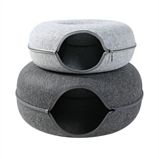 Cat Tunnel and Bed - Soft & Comfortable Pet Hideaway for Cats Lucky Pet