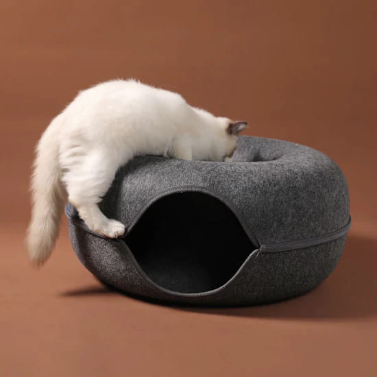 Cat Tunnel and Bed - Soft & Comfortable Pet Hideaway for Cats Lucky Pet