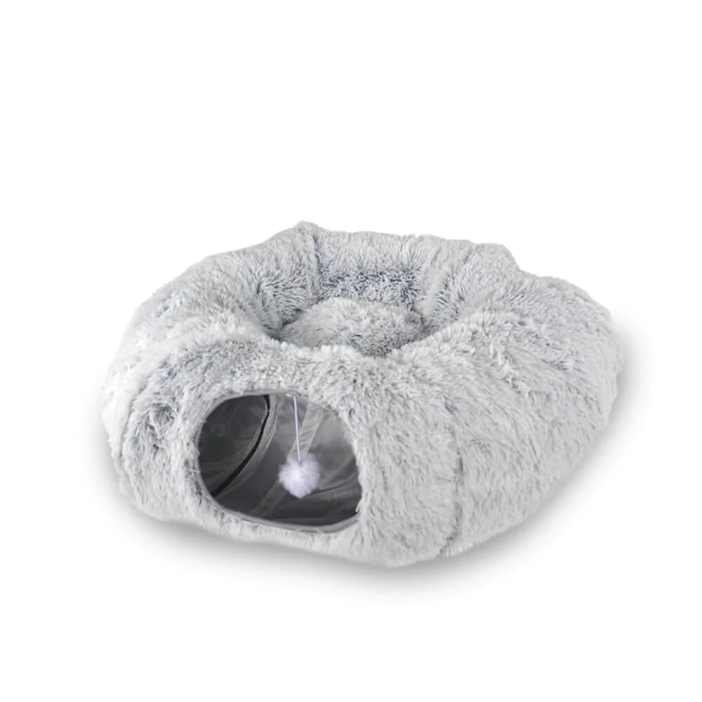 Warm Plush Foldable Cat Dog Tunnel Bed