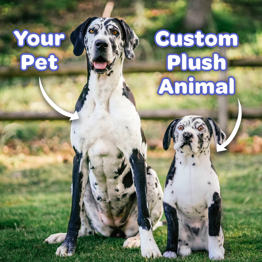 custom plush clone of Great Dane dog