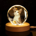 custom 3D crystal photo of tabby cat named Hani