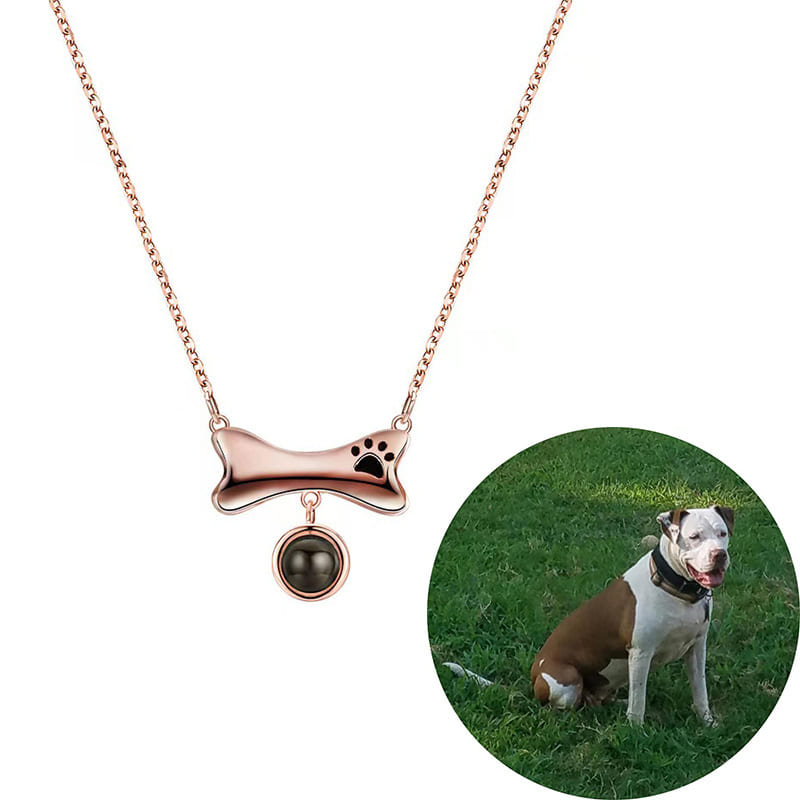 Custom Pet Photo Necklace – Personalized Pet Projection Pendant Lucky Pet