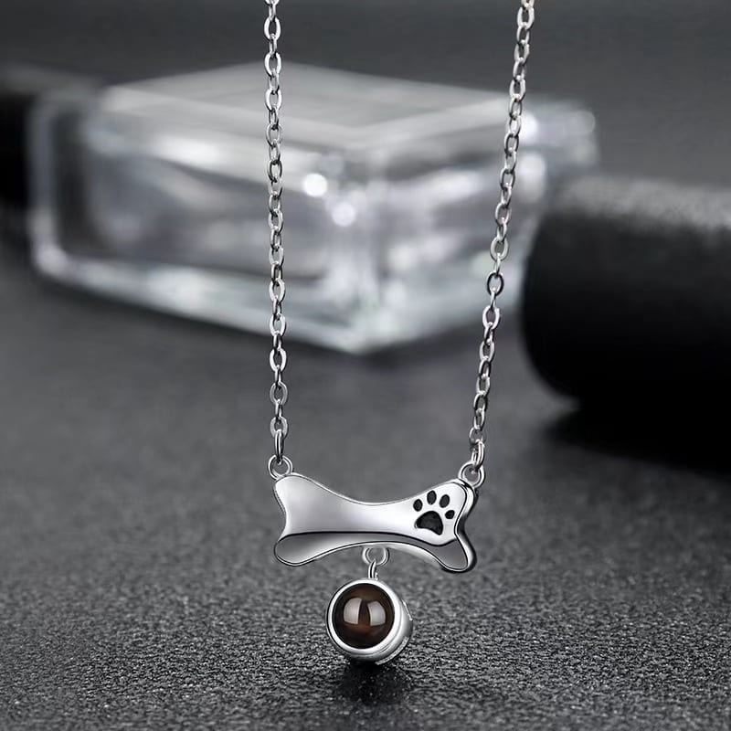 Custom Pet Photo Necklace – Personalized Pet Projection Pendant Lucky Pet