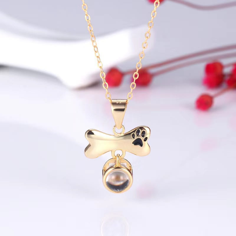 Custom Pet Photo Necklace – Personalized Pet Projection Pendant Lucky Pet