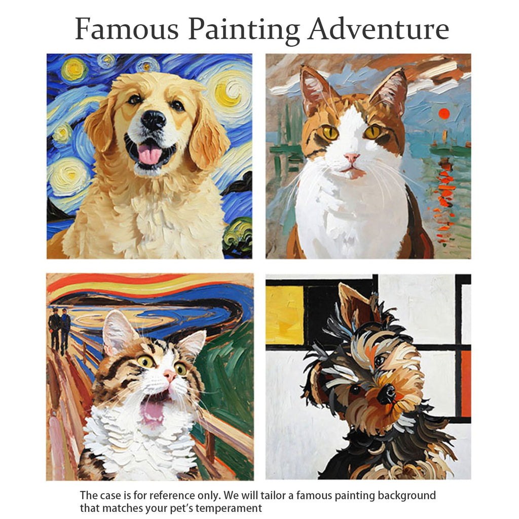 Hand-painted custom dog and cat portrait