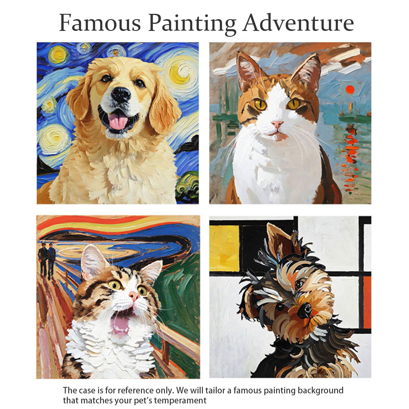 Hand-painted custom dog and cat portrait