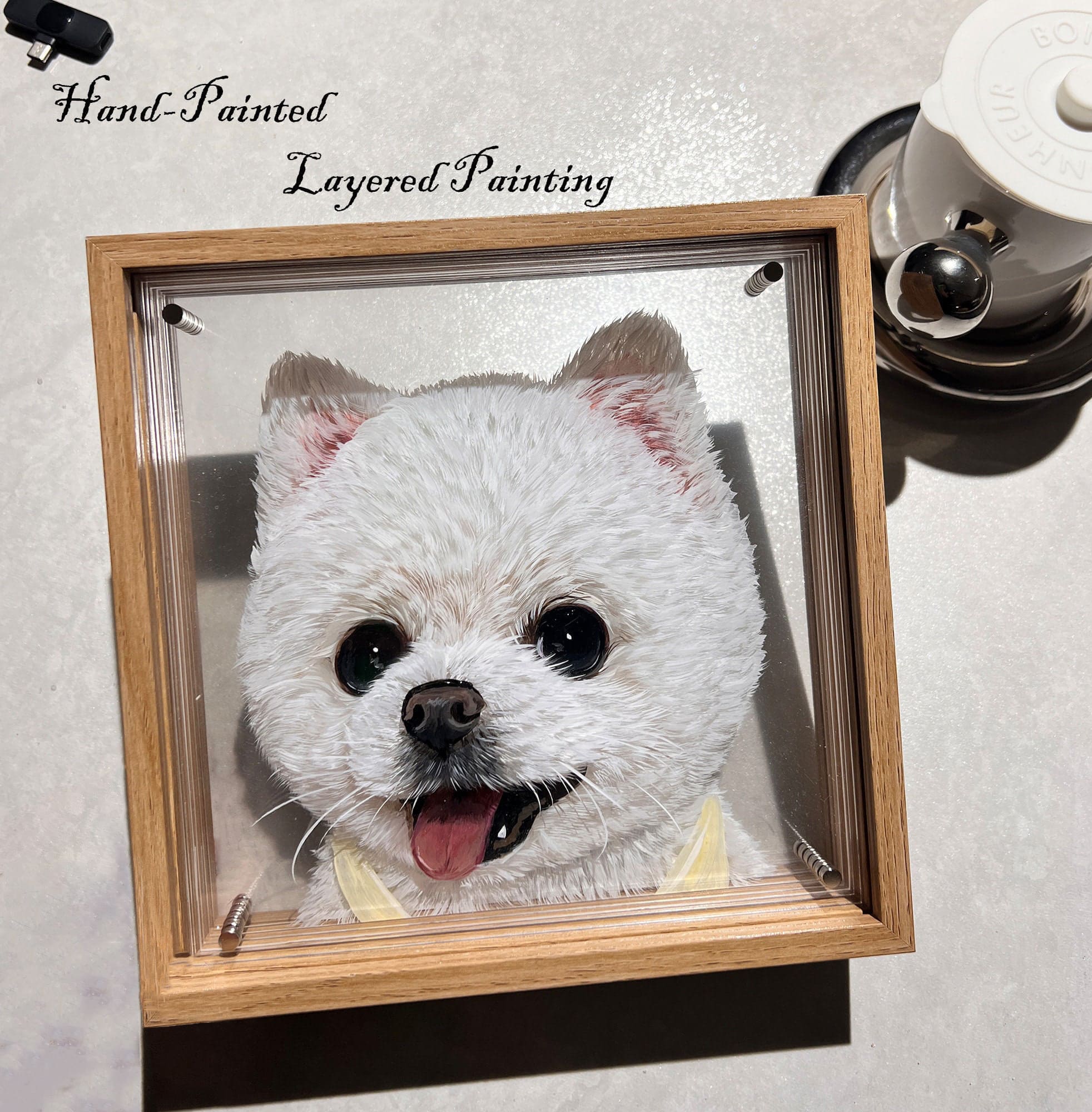 Custom Glass Pet Portrait - Hand-Painted by LuckyPet Lucky Pet