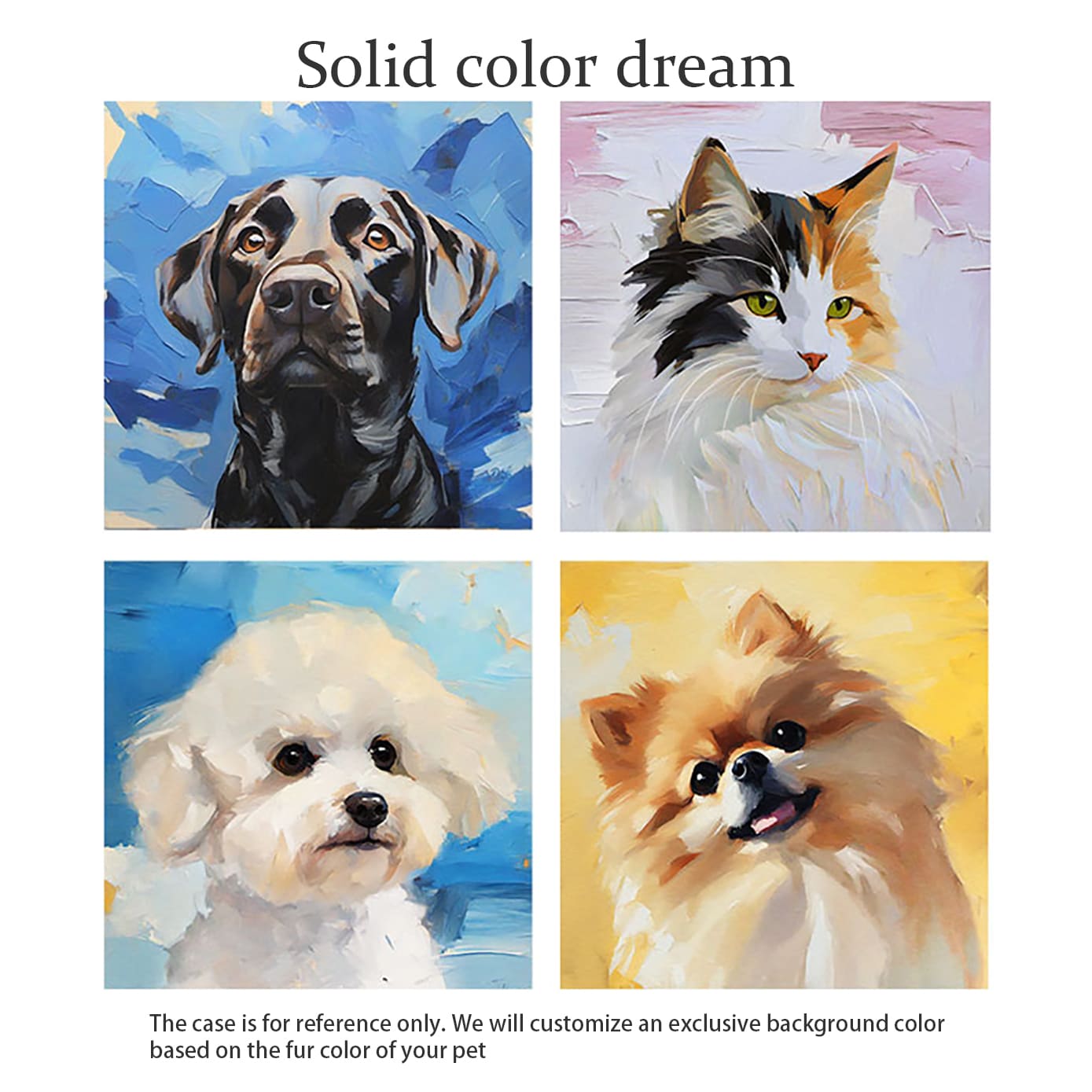 Hand-painted custom dog and cat portrait
