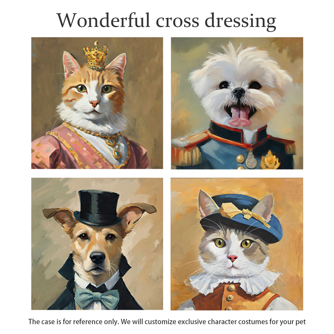 Hand-painted custom dog and cat portrait