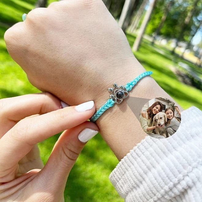 Custom Pet Photo Memory Bracelet – Adjustable Pet Memorial Bracelet Lucky Pet