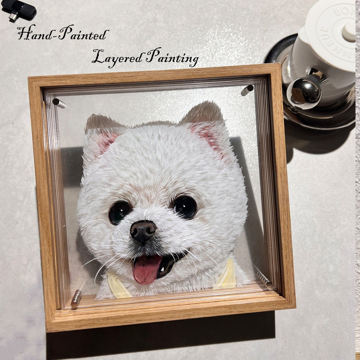 Custom Glass Pet Portrait - Hand-Painted by LuckyPet Lucky Pet