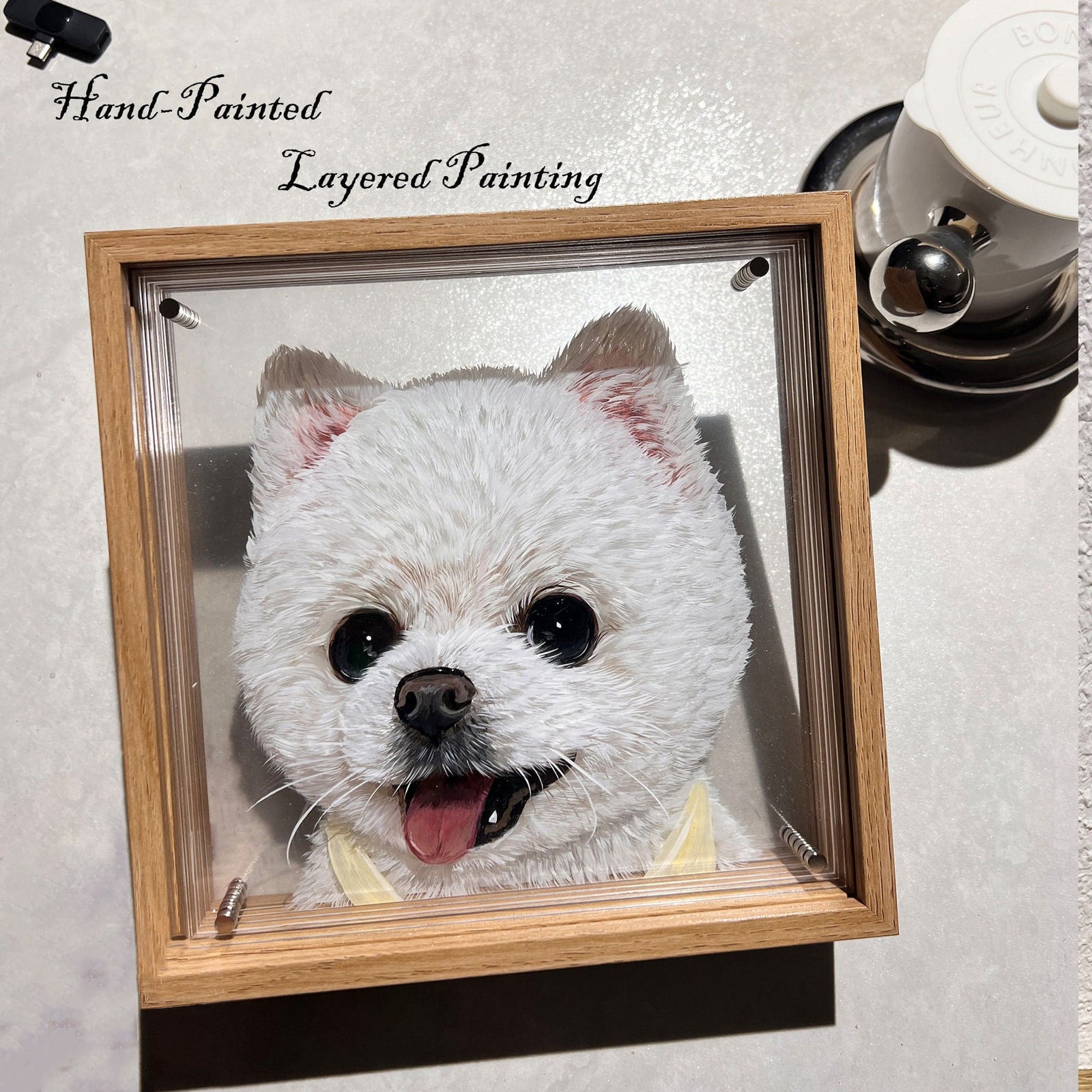 Custom Glass Pet Portrait - Hand-Painted by LuckyPet