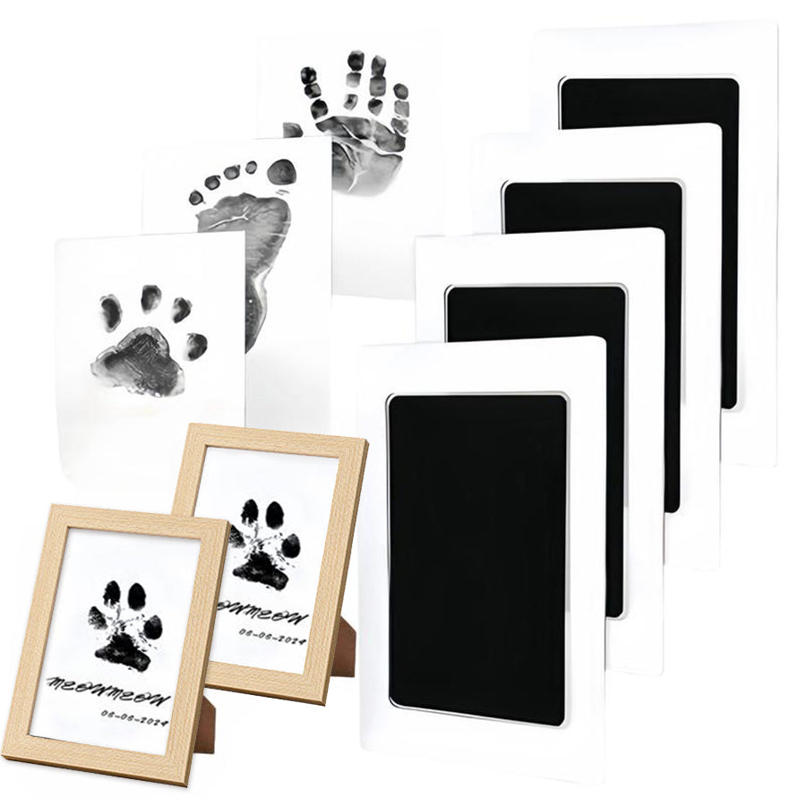 Custom Pet Paw Print Kit with Ink Pad and Frame – Safe, Mess-Free Pawprint Keepsake for Dogs, Cats, and Babies