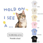 Customized pure cotton short-sleeved T-shirt with pet pattern printing, same style for men and women|Personalized pet print T-shirt - Luck