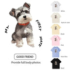 Customized pure cotton short-sleeved T-shirt with pet pattern printing, same style for men and women|Personalized pet print T-shirt - Luck