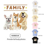 Customized pure cotton short-sleeved T-shirt with pet pattern printing, same style for men and women|Personalized pet print T-shirt - Luck