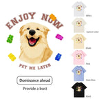 Customized pure cotton short-sleeved T-shirt with pet pattern printing, same style for men and women|Personalized pet print T-shirt - Luck