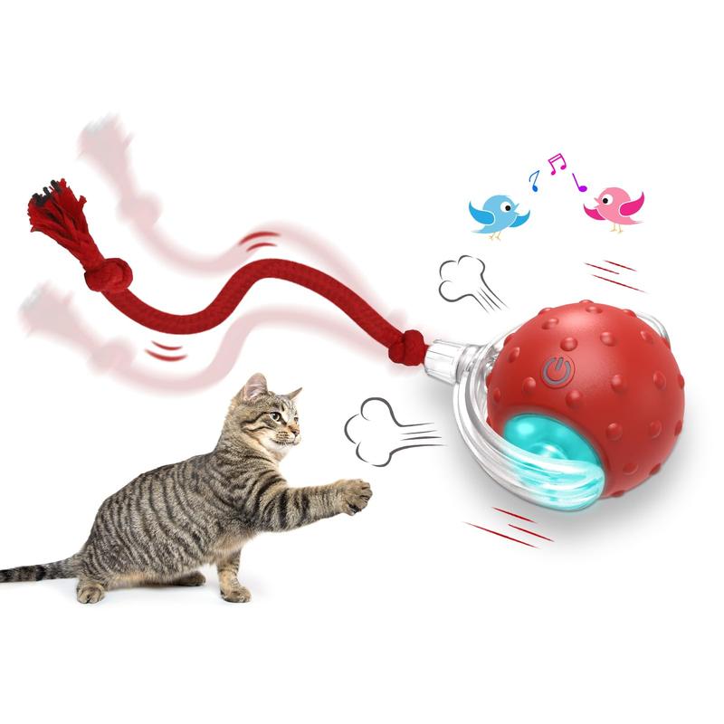 Interactive cat toy ball for indoor cats Fast rolling on carpet, chirping and motion activated cat toys , cat interactive toys, pet gifts.