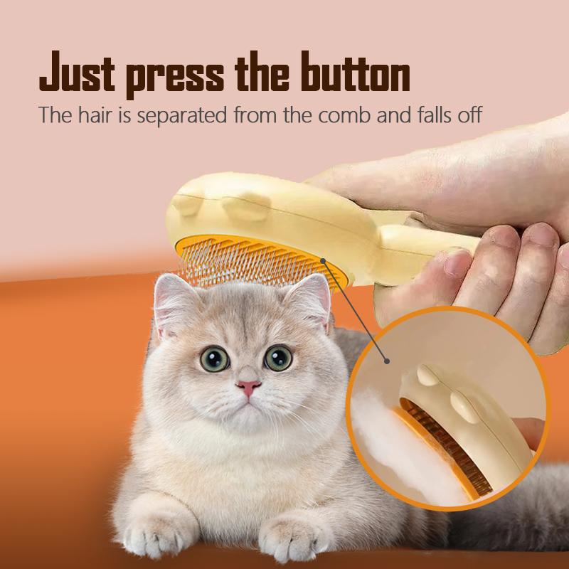 Self-Cleaning Cat Grooming Brush – Gentle Pet Hair Remover for Cats, Detangling Comb for Shedding and Grooming, Easy to Clean