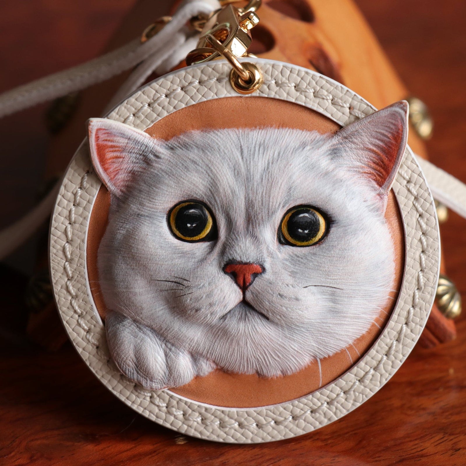 Custom Leather Pet Portrait - 1:1 Handmade Engraving