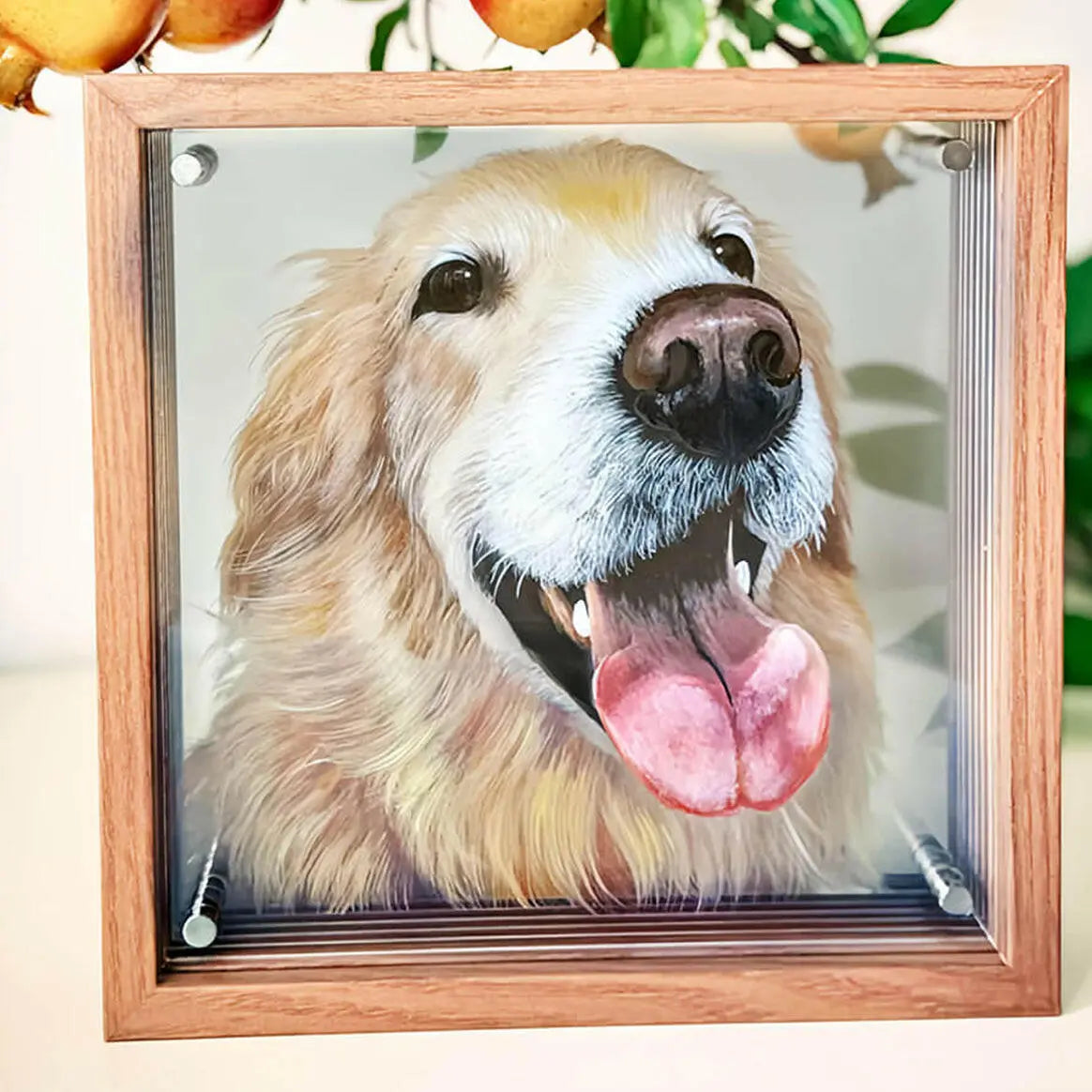 Luck Custom Pet Portrait Hand Painted Glass Painting - Luck