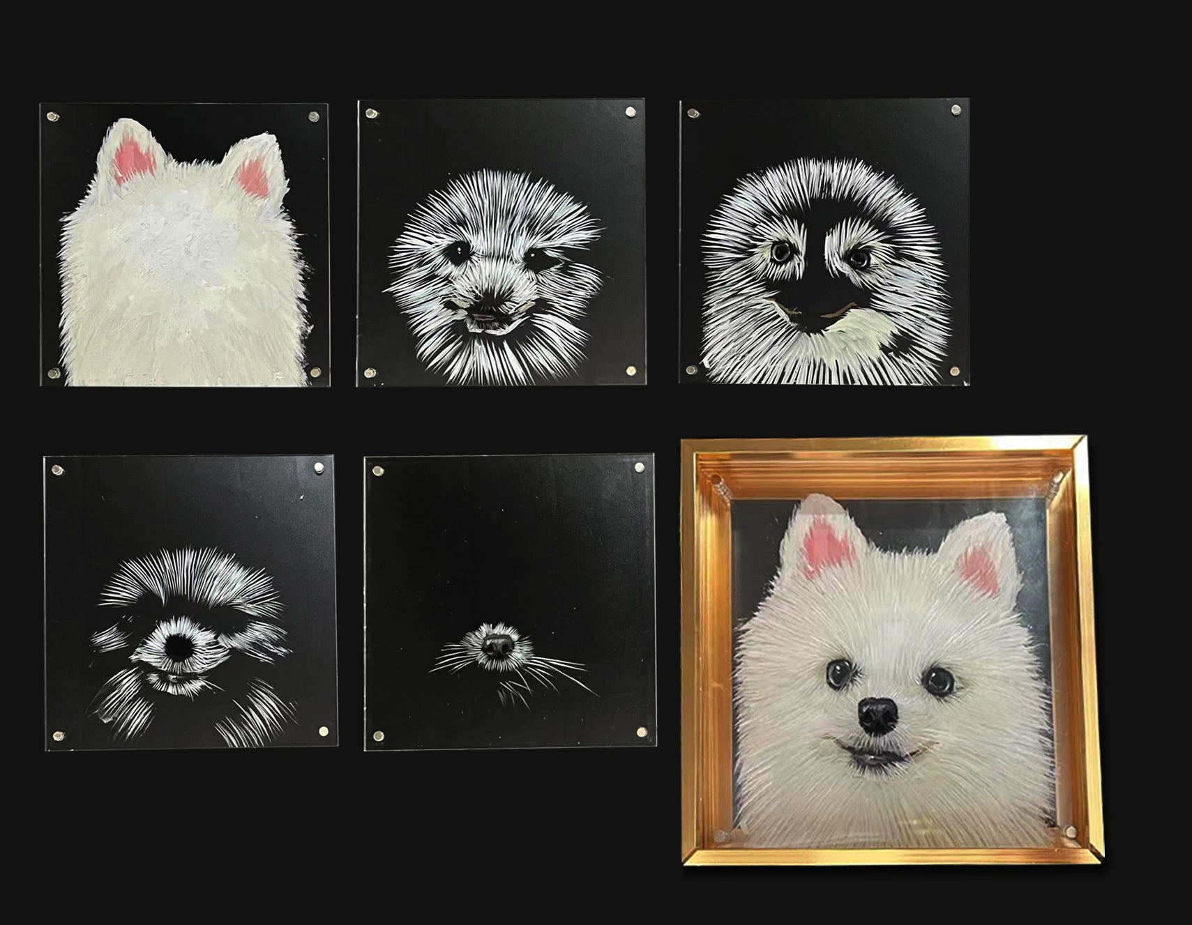 LuckyPet's Exquisite Hand-Painted Glass Pet Portraits: Custom Crafted for Cherished Memories