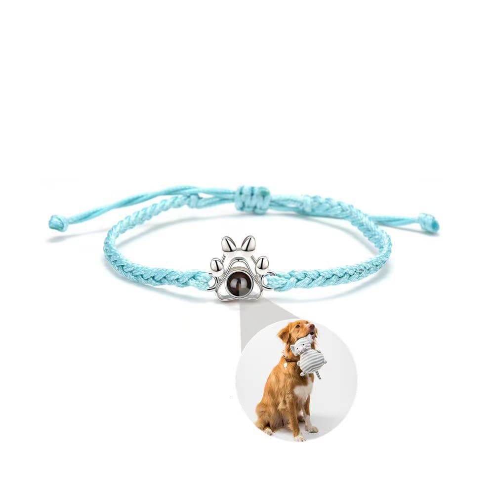 Custom Pet Photo Memory Bracelet – Adjustable Pet Memorial Bracelet Lucky Pet